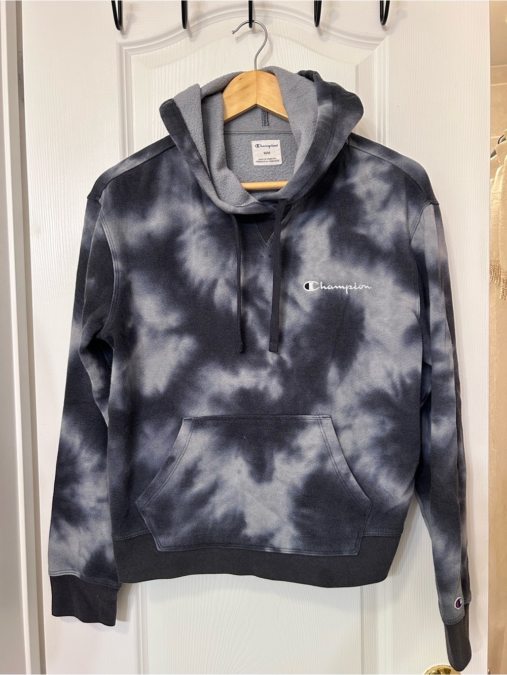 Champion Black & Gray Tie-Dye Hoodie